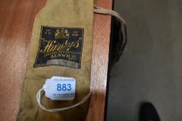 A Vintage Hardy 3 pc cane rod in original sleeve un-named but heavily branded patent steel center