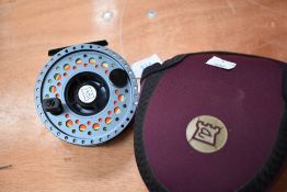 A House of Hardy MLA375 fly fishing reel in soft case