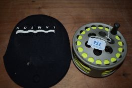A Lamson litespeed fly reel in neoprene case LS4