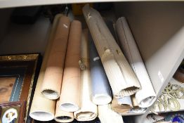 A selection of vintage Unipart glamour calendars, 1970s/1980s, all now rolled and mainly stored in