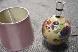 A vintage Copeland Spode table lamp having painted floral decoration.