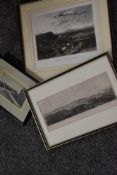 John Binns, (19th century), after, an engraving, View of Lancaster, 13 x 32cm, modern mounted framed