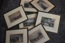 (19th century), seven engravings, Cumberland and Westmorland interest, inc Rushbearing Ambleside, 11