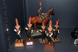 Five Centry Box painted Models, 12th Royal Lancers, most af and a similar model on horse back also