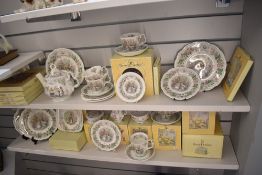 A vintage Royal Doulton Brambly Hedge part tea service including tea pot, tea cups with saucers