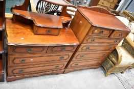 A modern Rossmore dressing table and chest of two over four bedroom drawers