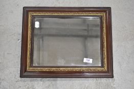 A Victorian mahogany wall mirror, approx. 40 x 32cm