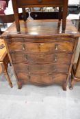 A Regency revival serpentine chest of four drawers, nice proportions, width approx. 64cm