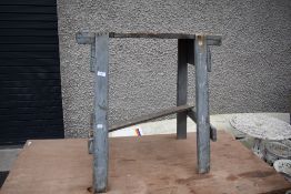 A rustic joiners bench