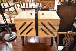 A traditional cantilever sewing box