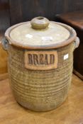 A vintage earthenware bread crock (af - chip to rim)