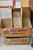 Three vintage food crates