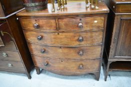 A 19th Century mahogany bow fronted chest of two over three drawers , width approx. 104cm