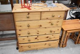 A modern pine chest of two over four drawers, width approx. 89cm
