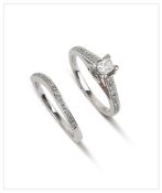 BAGUE SOLITAIRE ET ALLIANCE