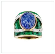 LARGE BAGUE TANZANITE