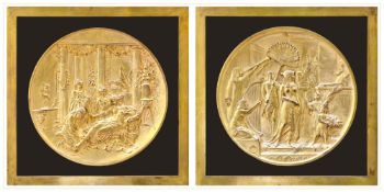 PAIRE DE BAS-RELIEFS A L'ANTIQUE