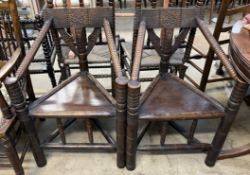 A pair of provincial turners chairs,