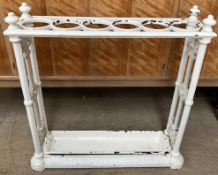 A cast iron six division stick stand,