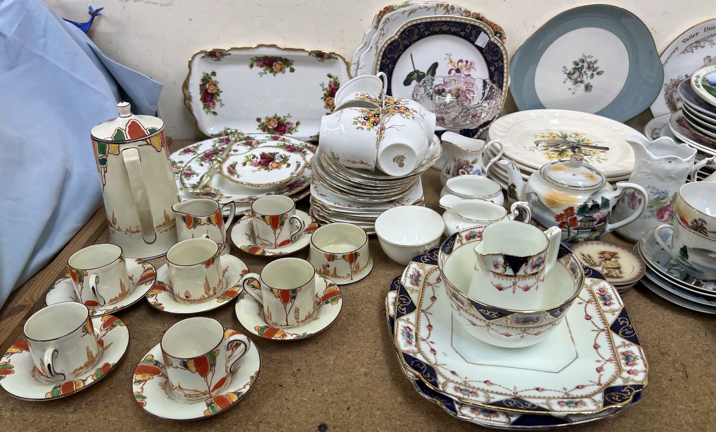 A large lot including an T G Green & Co Over the hill pattern coffee set, - Image 2 of 4