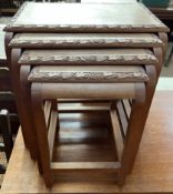 A quartetto nest of four teak tables,