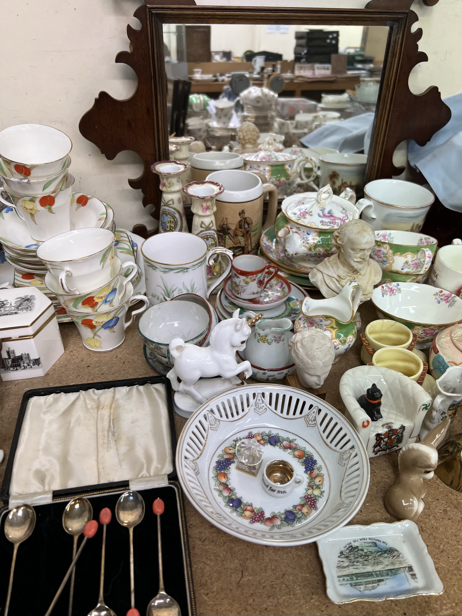 A studio pottery jug together with a collection of mottowares, floral decorated part tea set, - Image 2 of 3