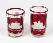 2 Bäderbecher um 1860