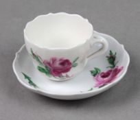 Meissen Mokkagedeck *Rote Rose*