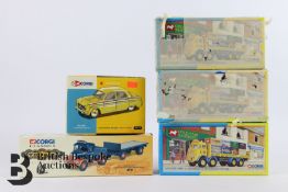 Corgi die cast models, including 16001 John Jameson Scammell Highwayman Ballast & Trailer, 09802 ERF