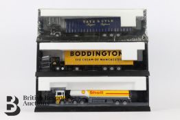 Seven Corgi Modern Trucks 1:50 scale models, includes 75102 ERF Tanker - Shell UK Ltd., 75104 ERF