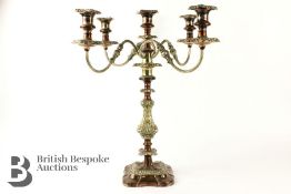 Impressive Silver Plate on Copper Candelabra