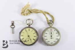 Silver Pocket Watch and Air Ministry Stop Watch