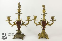 Pair of 19th Century Ormulu Twin Candelabra