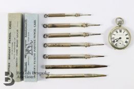 Five Silver Propelling Pencils