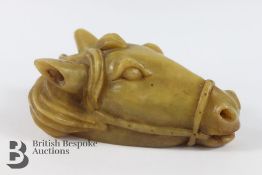 Antique Chinese Soapstone Carving of a Horse