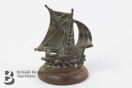Brass Sailing Ship Mascot
