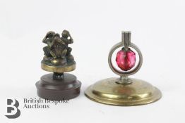 Small Brass Car Mascot of Three Wise Monkeys