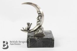 E T Mercier Cat on the Moon Car Mascot