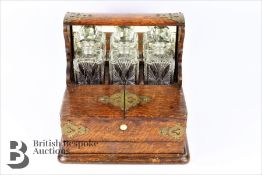 19th Century Oak Tantalus