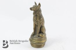 Gilt Bronze Alsatian Car Mascot