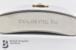 Two Stainless Steel Travelling and Motoring Spirits Flasks