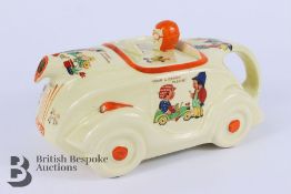 Sadler Pottery Mabel Lucie Atwell Motor Racing Novelty Tea Pot