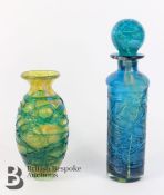 Mdina Glass Decanter and Stopper and Vase
