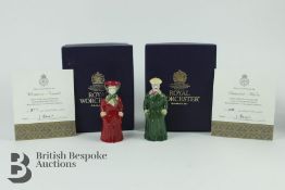 Two Royal Worcester Candle Snuffers