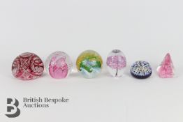 Six Glass Paperweights