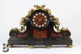 Late 19th Century French Slate and Boulle Mantel Clock