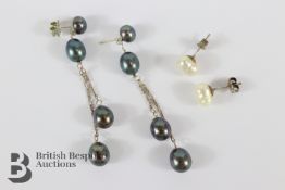 Two Pairs of Douglas Coleman Pearl Earrings