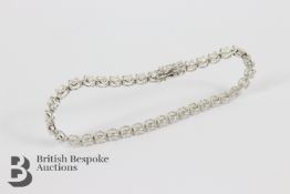 18ct White Gold Diamond Line Bracelet