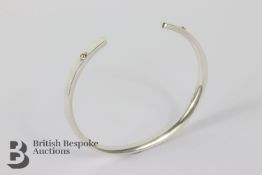 Silver and Diamond Bangle