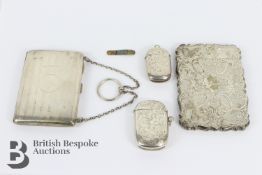 Silver Card Case, Purse and Vestas